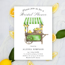 Watercolor Citrus Lemon Cart Bridal Shower