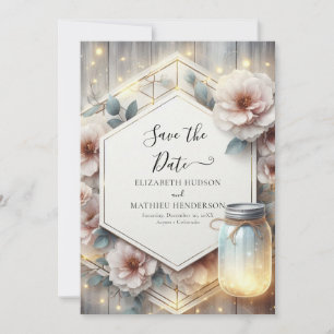 Watercolor Classic Mason Burk Bröllop Spara Datumet