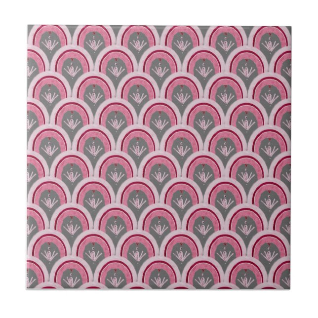 Watercolor Classic Pink Hand-drawn  Kakelplatta (Framsidan)