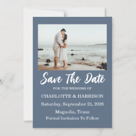 Watercolor Coastal Seascape Wedding Save The Date  Magnetisk Inbjudningskort
