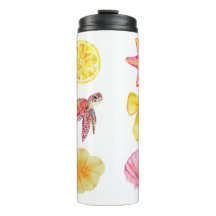 Watercolor Coastal Sommar Klistermärke Set | Havss