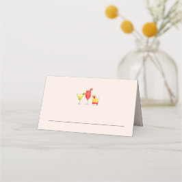 Watercolor Cocktail Möhippa rosa Placeringskort