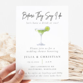 Watercolor Cocktail Party Margarita Möhippa Inbjudningar