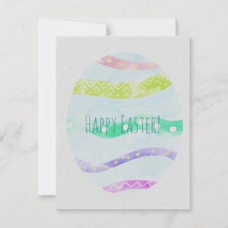 Watercolor Colorful decorated Easter Card Julkort