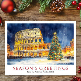 Watercolor Colosseum Rom Italien Travel jul Helg Vykort