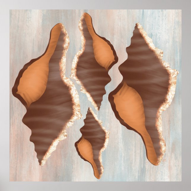 Watercolor Conch Seashell Poster (Framsidan)