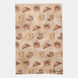 Watercolor Confectionery Patisserie Food Brunch Kökshandduk