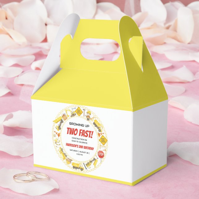 Watercolor Construction 2nd Birthday Party  Presentaskar (Bröllop)