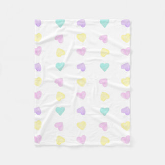 Watercolor Convo Heartz Blank Pastel Blanket Fleecefilt
