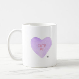 Watercolor Convo Heartz CUTE AF Mugg
