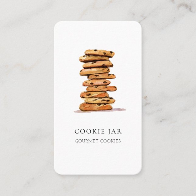 Watercolor cookie Bakery  business card Visitkort (Framsida)