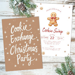 Watercolor Cookie Exchange jul Party Inbjudan