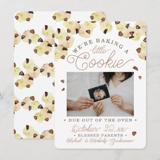 Watercolor Cookie Pregnancy Photo Announcement Meddelande