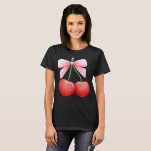 Watercolor Coquette Cherries T Shirt