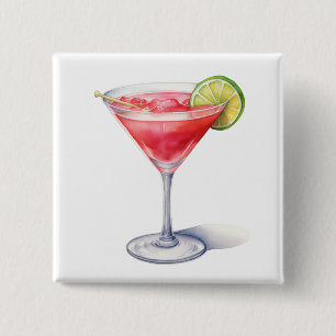 Watercolor Cosmopolitan Cocktail Drink Knapp