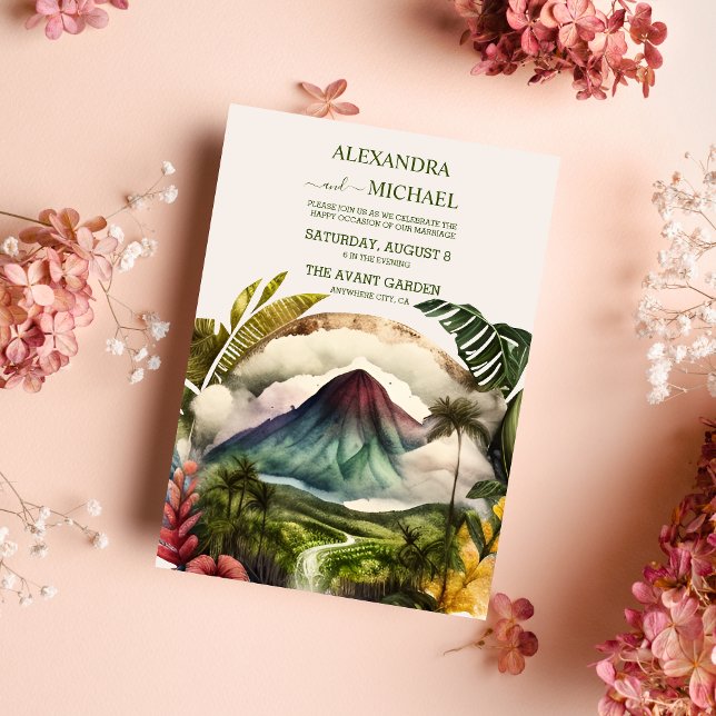 Watercolor Costa Rica Destination Wedding Invati Inbjudningar (Skapare uppladdad)