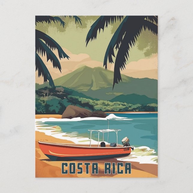 Watercolor Costa Rica Vykort (Framsida)
