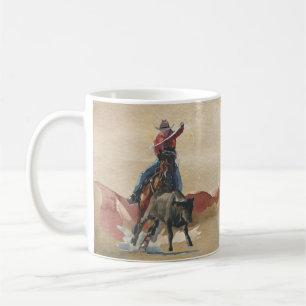Watercolor Cowboy med Lasso på Horse Kaffemugg
