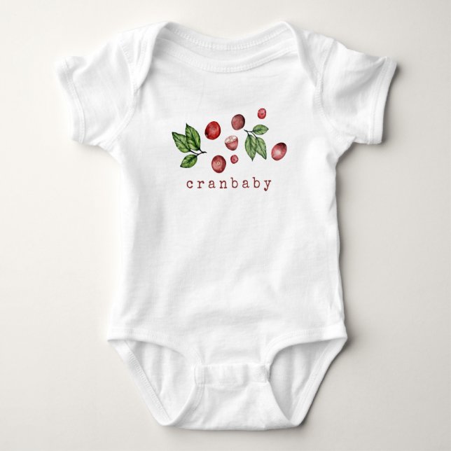 Watercolor Cranberry Baby Bodykosti T Shirt (Framsida)