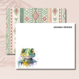 Watercolor Crocodile Elegant Stationery Note Card Inbjudningar