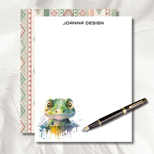 Watercolor Crocodile Luxury Business Stationery  Brevhuvud (Skapare uppladdad)