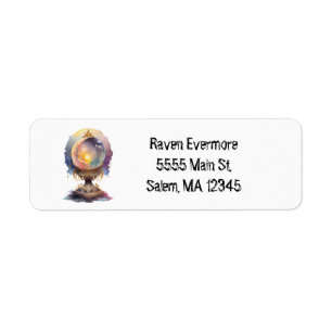 Watercolor Crystal Boll Returadress Etikett