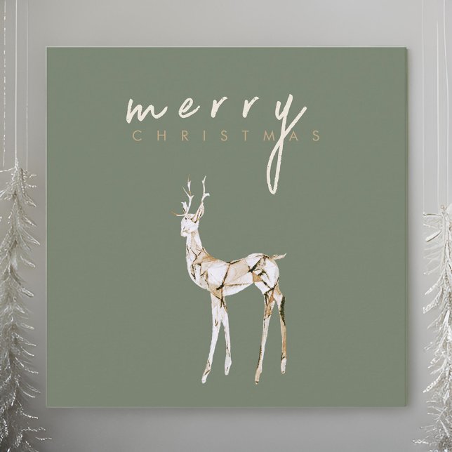 Watercolor Crystal Reindeer God jul Julkort (Skapare uppladdad)