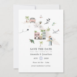 Watercolor Cuba Destination Wedding Spara Datumet