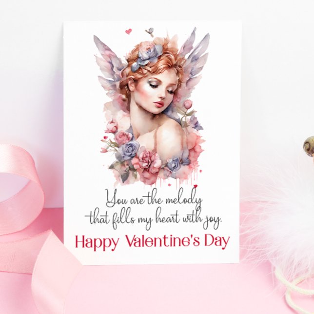 Watercolor Cupid Alla hjärtans dag Kort (Skapare uppladdad)