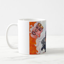 Watercolor cupid ridning cat Mor Goddes dröm A Kaffemugg