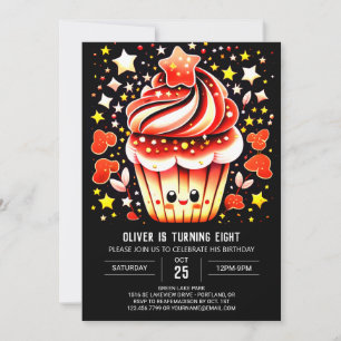 Watercolor Cupkaka Extravaganza Muffin Birthday Inbjudningar