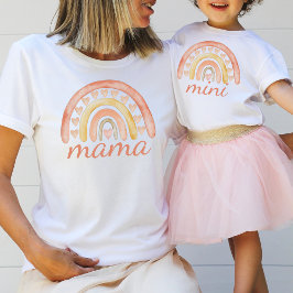 Watercolor Cute Boho Rainbow Mini Kärlek Heart T Shirt