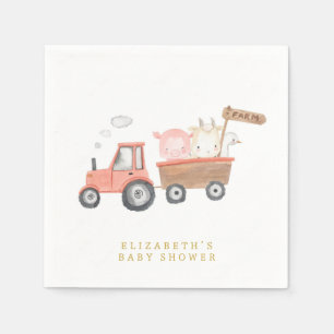 Watercolor Cute Boskap Barnyard Pappersservett