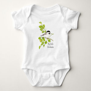 Watercolor Cute Chickadee Bird My Little Chickadee T Shirt