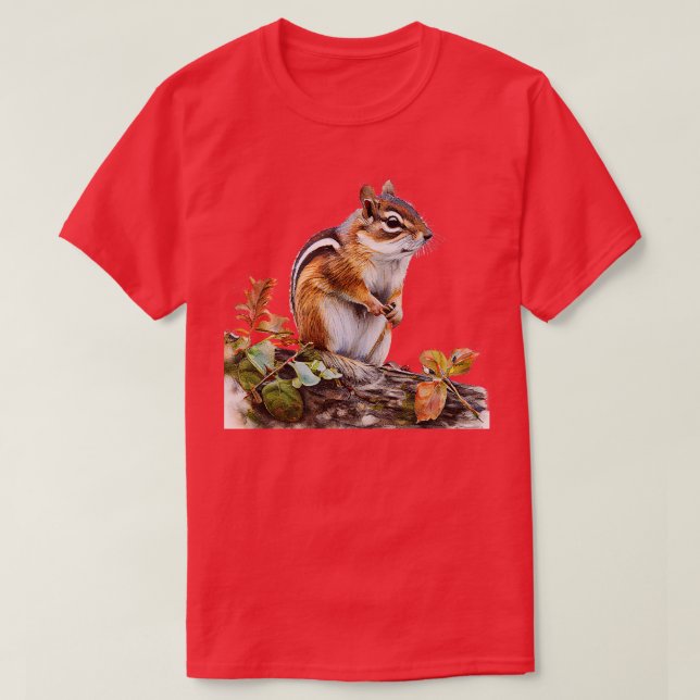 Watercolor Cute Chipmunk T Shirt (Design framsida)