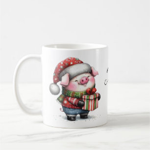 Watercolor Cute Gris God jul Kaffemugg