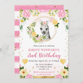 Watercolor Cute Jungle Zebra Barns födelsedag Inbjudningar