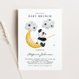 Watercolor Cute Panda Twinkle Twinkle Baby Brunch Inbjudningar