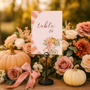 Watercolor Cute Pumpkin Rosa Bow Bordsnummer Sign