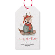 Watercolor Cute Reindeer God jul Namn