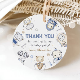 Watercolor Cute Robot Barns födelsedag Party Gåvor Etiketter