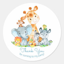 Watercolor Cute Safari Jungle Animals Birthday