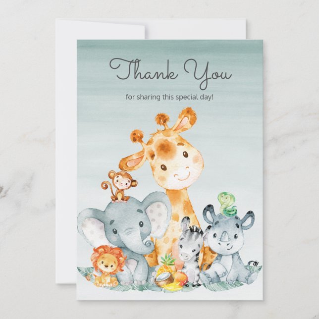 Watercolor Cute Safari Jungle Animals Tack (Framsida)