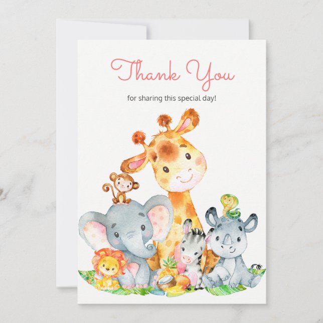 Watercolor Cute Safari Jungle Animals Tack (Framsida)