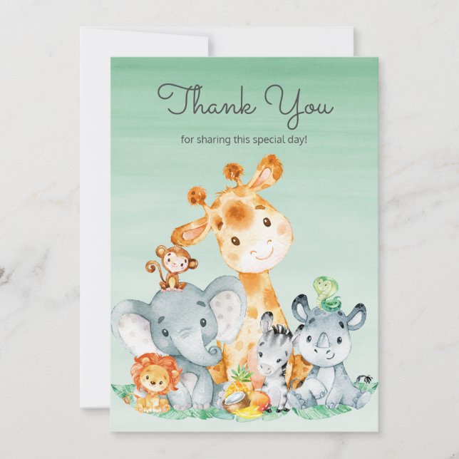 Watercolor Cute Safari Jungle Animals Tack (Framsida)