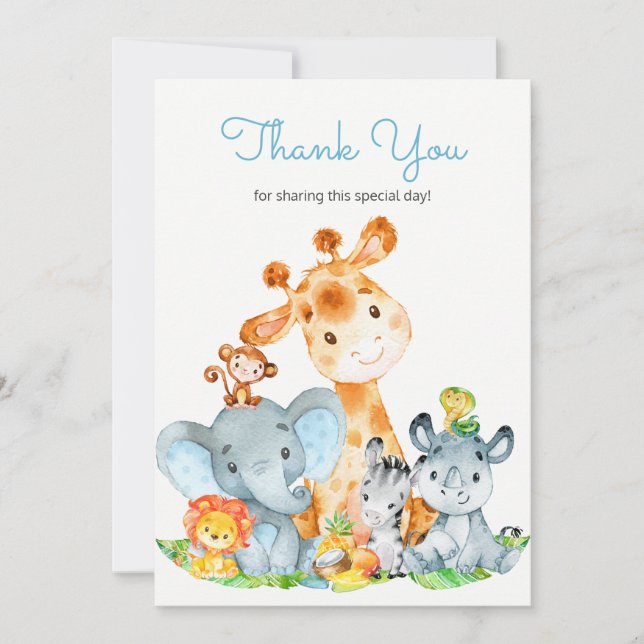 Watercolor Cute Safari Jungle Animals Tack (Framsida)