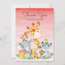 Watercolor Cute Safari Jungle Animals Tack