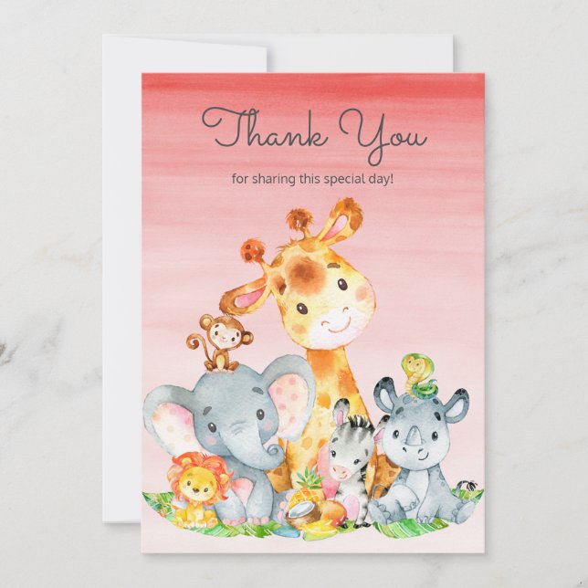 Watercolor Cute Safari Jungle Animals Tack (Framsida)