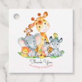 Watercolor Cute Safari Jungle Animals Tack Gåvor Etiketter