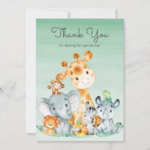 Watercolor Cute Safari Jungle Animals Tack